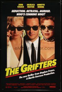 2z323 GRIFTERS 1sh '90 John Cusack, Annette Bening & Anjelica Huston all wearing sunglasses!