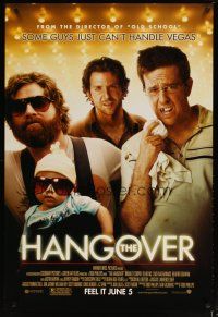 2z327 HANGOVER advance DS 1sh '09 Bradley Cooper, Ed Helms, Zach Galifianakis!