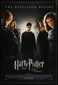 2z335 HARRY POTTER & THE ORDER OF THE PHOENIX advance DS 1sh '07 Radcliffe, Emma Watson & cast!