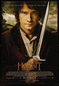 2z347 HOBBIT: AN UNEXPECTED JOURNEY int'l advance DS 1sh '12 Tolkien, Martin Freeman as Bilbo w/Sting!