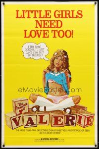 2z380 INNOCENCE OF VALERIE 1sh '75 young girls need love too, xxx rated!