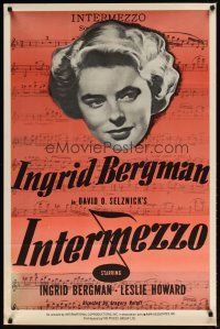 2z383 INTERMEZZO 1sh R60s beautiful Ingrid Bergman is in love with violinist Leslie Howard!