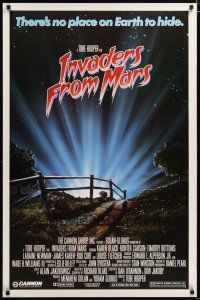2z390 INVADERS FROM MARS PG rating 1sh '86 Tobe Hooper, art by Rider, no place on Earth to hide!