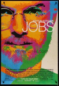 2z407 JOBS advance DS 1sh '13 colorful image of Ashton Kutcher as visionary Steve Jobs!