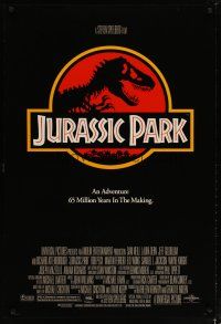 2z410 JURASSIC PARK DS 1sh '93 Spielberg, Richard Attenborough re-creates dinosaurs!
