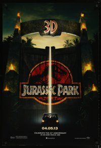 2z411 JURASSIC PARK teaser DS 1sh R13 Steven Spielberg, Richard Attenborough re-creates dinosaurs!