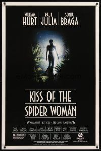2z425 KISS OF THE SPIDER WOMAN 1sh '85 cool artwork of sexy Sonia Braga in spiderweb dress!