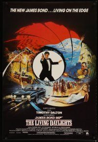 2z460 LIVING DAYLIGHTS English 1sh '87 artwork of Timothy Dalton as Bond & Maryam d'Abo w/rifle!