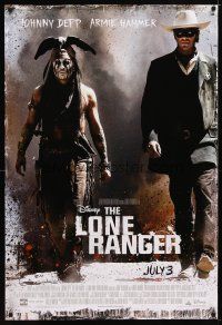 2z463 LONE RANGER advance DS 1sh '13 Disney, Johnny Depp, Armie Hammer in the title role!