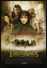 2z470 LORD OF THE RINGS: THE FELLOWSHIP OF THE RING advance DS 1sh '01 montage image of top cast!