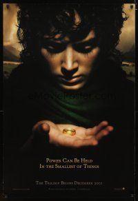 2z471 LORD OF THE RINGS: THE FELLOWSHIP OF THE RING teaser DS 1sh '01 J.R.R. Tolkien, power!