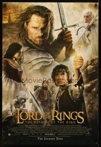 2z472 LORD OF THE RINGS: THE RETURN OF THE KING advance DS 1sh '03 Jackson, cool cast montage!