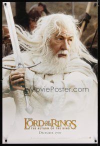 2z473 LORD OF THE RINGS: THE RETURN OF THE KING Gandalf style teaser DS 1sh '03 Ian McKellen as Gandalf!
