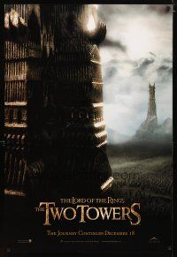 2z478 LORD OF THE RINGS: THE TWO TOWERS teaser DS 1sh '02 Peter Jackson epic, J.R.R. Tolkien!
