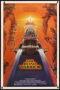 2z483 MAD MAX 2: THE ROAD WARRIOR 1sh '82 Mel Gibson returns as Mad Max, cool art by Commander!