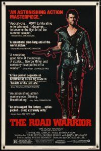 2z485 MAD MAX 2: THE ROAD WARRIOR style B 1sh '82 full-length image of Mel Gibson!
