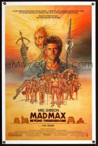 2z486 MAD MAX BEYOND THUNDERDOME 1sh '85 art of Mel Gibson & Tina Turner by Richard Amsel