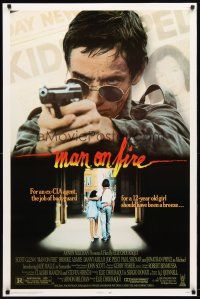 2z495 MAN ON FIRE 1sh '87 Scott Glenn as ex-CIA agent turned bodyguard!