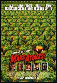 2z503 MARS ATTACKS! advance 1sh '96 directed by Tim Burton, great image of many alien brains!