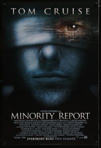 2z523 MINORITY REPORT style A advance DS 1sh '02 Steven Spielberg, Tom Cruise, Colin Farrell