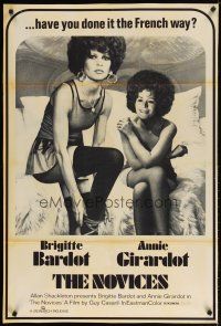 2z555 NOVICES 1sh '75 great image of sexy Brigitte Bardot & Annie Girardot!