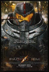 2z570 PACIFIC RIM advance DS 1sh '13 Guillermo del Toro directed sci-fi, Charlie Hunnam, Idris Elba