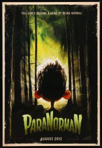 2z576 PARANORMAN advance DS 1sh '12 you don't become a hero by being normal!
