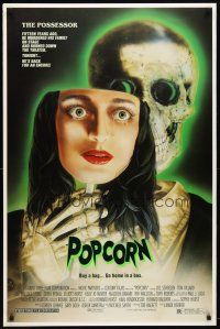 2z603 POPCORN 1sh '91 really cool wild Joann horror art, buy a bag, go home in a box!