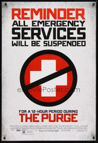 2z613 PURGE DS 1sh '13 one night a year, all crime is legal, emergency services suspended!