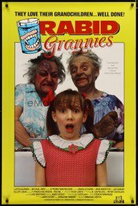 2z619 RABID GRANNIES 1sh '89 wild & wacky cannibal grandmas Troma horror!