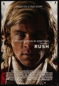 2z654 RUSH advance DS 1sh '13 cool close-up of Chris Hemsworth as F1 driver James Hunt!