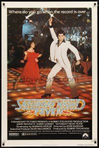 2z659 SATURDAY NIGHT FEVER 1sh '77 best disco dancer John Travolta & Karen Lynn Gorney!
