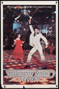 2z660 SATURDAY NIGHT FEVER teaser 1sh '77 best disco dancer John Travolta & Karen Lynn Gorney!