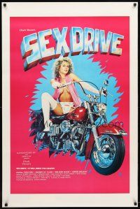 2z671 SEX DRIVE 1sh '85 sexy girl on Harley Davidson Electra Glide!