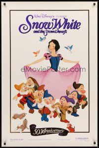2z694 SNOW WHITE & THE SEVEN DWARFS foil 1sh R87 Walt Disney animated cartoon fantasy classic!