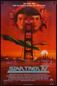 2z710 STAR TREK IV 1sh '86 cool art of Leonard Nimoy & William Shatner by Bob Peak!