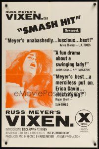 2z792 VIXEN reviews 1sh '68 classic Russ Meyer, sexy naked Erica Gavin!