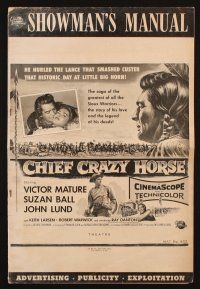 3a0824 CHIEF CRAZY HORSE pressbook '55 art of Native American Indian Victor Mature & Suzan Ball