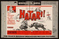 3a0887 HATARI pressbook '62 John Wayne, Elsa Martinelli, Hardy Kruger, Howard Hawks, Africa!