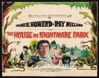 3a0902 HOUSE IN NIGHTMARE PARK English pressbook '73 wacky art of Ray Milland & Frankie Howerd!