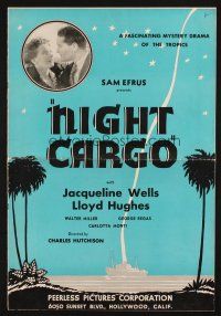 3a0981 NIGHT CARGO pressbook '36 Lloyd Hughes, Bishop, a fascinating mystery drama of the tropics!