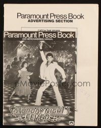 3a1049 SATURDAY NIGHT FEVER pressbook '77 disco dancers John Travolta & Karen Lynn Gorney!