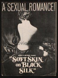 3a1080 SOFT SKIN ON BLACK SILK pressbook '63 Radley Metzger, classic sexy image, a sexual romance!