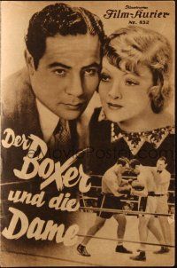 3a0579 PRIZEFIGHTER & THE LADY Austrian program '34 different images of Myrna Loy & boxer Max Baer!