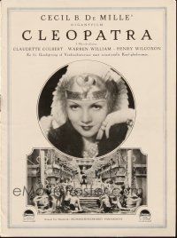 3a0019 CLEOPATRA Danish program '34 Claudette Colbert, Cecil B. DeMille, different images!