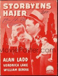 3a0028 GLASS KEY Danish program '42 different images of Alan Ladd & sexy Veronica Lake!