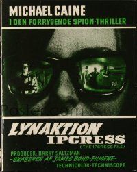 3a0041 IPCRESS FILE Danish program '65 cool different images of spy Michael Caine!