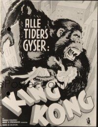3a0044 KING KONG Danish program R50s art of Kong holding Fay Wray exposing her breast!