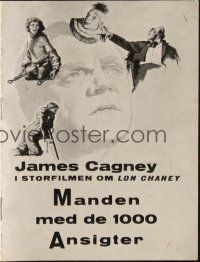 3a0052 MAN OF A THOUSAND FACES Danish program '57 James Cagney as Lon Chaney Sr., different images!
