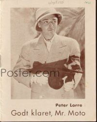 3a0055 MR. MOTO TAKES A CHANCE Danish program '38 different images of Asian detective Peter Lorre!